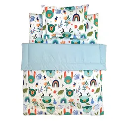 ست تشک و پتو نوزاد 3 تکه طرح رنگین کمان