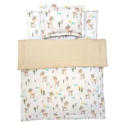 ست تشک و پتو نوزاد 3 تکه طرح آهو