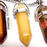 گردنبند های منشوری با سنگ های معدنی اصل و زنجیر استیل