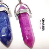 گردنبند های منشوری با سنگ های معدنی اصل و زنجیر استیل