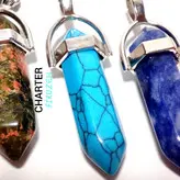 گردنبند های منشوری با سنگ های معدنی اصل و زنجیر استیل