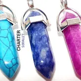 گردنبند های منشوری با سنگ های معدنی اصل و زنجیر استیل