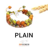 دستبند سنگی اصل جاسپر قرمز و سبز مات سنگ اورجینال دستبند جلگه