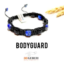 دستبند سنگی و چرم اورجینال سنگ لاجورد افغان و تورمالین اصل و معدنی