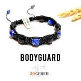 دستبند سنگی و چرم اورجینال سنگ لاجورد افغان و تورمالین اصل و معدنی