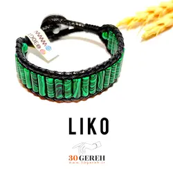 دستبند سنگی تراش استوانه سنگ مالاکیت اصل