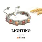 خرید و قیمت دستبند سنگی اصل جاسپر و رودونیت روشنایی