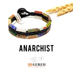 دستبند سنگی اصل استوانه ای با بافت چرمی سنگهای معدنی ساختار شکن پلاس