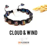 دستبند سنگی اصل لابرادوریت اورگانیک با بافت چرمی خاص