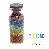 شیشه مینیاتوری سنگهای معدنی هفت چاکرا جاسویچی گردنبند بند موبایل