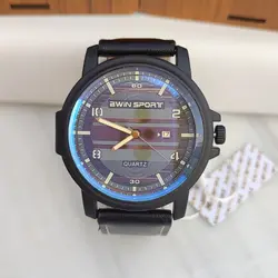 ساعت مردانه بند چرمی روز شمار