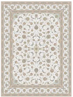 فرش ستاره کویر یزد کلکسیون ستارگان کویر ۱۵۰۰ شانه کد E502-1003رنگ کرم