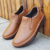 کفش طبی مردانه مدل چرم طبیعی دیتون رنگ قهوه ای