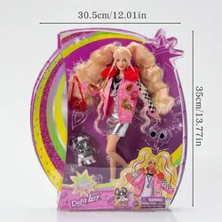 عروسک باربی دفا مو بلند همراه سگ