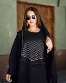 مانتو عبایی کرسپو جت بلک وارداتی خرجکار جناقی ترک