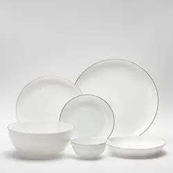 سرویس غذاخوری 6 نفره آرکوپال لب طلا قالب دیوالی فرانسه | برند گلدن اپال