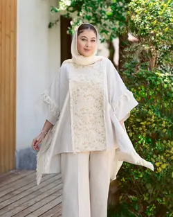 پانچ زیبا با طراحی خفن💣پارچه لنین درجه یک ، مزون دوزی شده