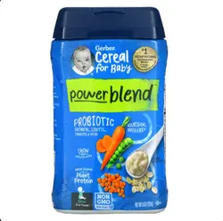 سرلاک گربر بدون شیر بالای6 ماه با طعم جوسر، نخودسبز، هویج، دال عدس