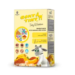 سرلاک با شیر بز تاینی گات گندم، موز و کاکائو بالای7ماه