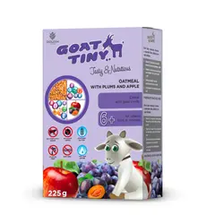 سرلاک با شیر بز تاینی گات آلوسیاه، زردآلو و سیب بالای6ماه