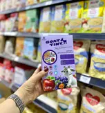 سرلاک با شیر بز تاینی گات آلوسیاه، زردآلو و سیب بالای6ماه