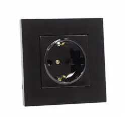 پریز برق ارتدار جهان الکتریک مدل کریستال مشکی