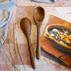 ملاقه چوبی دستساز بارلی مدل دیارا مناسب خورشت 27 سانتی چوب گردو کد bar0252