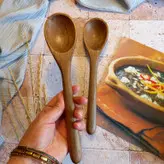 ملاقه چوبی دستساز بارلی مدل دیارا مناسب خورشت 27 سانتی چوب گردو کد bar0252