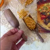 سرتاس چوبی دستساز بارلی مناسب پیمانه حبوبات و شکر و آرد (1عدد) 13 سانتی چوب گردو کد bar0287
