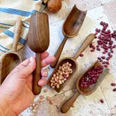 سرتاس چوبی دستساز بارلی مناسب بانکه حبوبات ، برنج، آرد ، شکر 19 سانتی چوب گردو (1عدد) کد bar0288