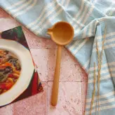 ملاقه چوبی آبریزدار دستساز بارلی ویژه جهیزیه عروس چوب راش 25 سانتی (1عددی) کد bar0108