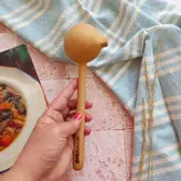 ملاقه چوبی آبریزدار دستساز بارلی ویژه جهیزیه عروس چوب راش 25 سانتی (1عددی) کد bar0108