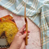 کفگیر سرو چوبی دستساز بارلی (1عددی)کد bar0245 چوب راش و گردو 24 سانتی