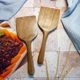 کفگیر باربکیو و گریل چوبی دستساز بارلی مدل هایا 24 سانتی چوب گردو کد bar0200