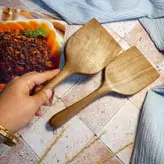 کفگیر باربکیو و گریل چوبی دستساز بارلی مدل هایا 24 سانتی چوب گردو کد bar0200