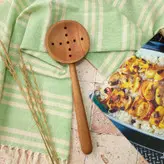 ست کفگیر ملاقه چوبی دستساز بارلی ویژه جهیزیه عروس 5 تکه نقاشی شده با دست کد bar0141