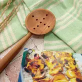 ست کفگیر ملاقه چوبی دستساز بارلی ویژه جهیزیه عروس 5 تکه نقاشی شده با دست کد bar0141