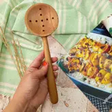 ست کفگیر ملاقه چوبی دستساز بارلی ویژه جهیزیه عروس 5 تکه نقاشی شده با دست کد bar0141