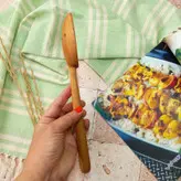 ست کفگیر ملاقه چوبی دستساز بارلی ویژه جهیزیه عروس 5 تکه نقاشی شده با دست کد bar0141