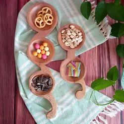 ملاقه چوبی دستساز بارلی مناسب جهیزیه عروس چوب گردو 25 سانتی (1عددی) کد bar0086