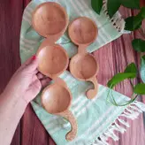 ملاقه چوبی دستساز بارلی مناسب جهیزیه عروس چوب گردو 25 سانتی (1عددی) کد bar0086