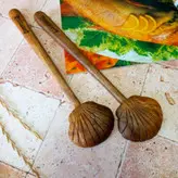 قاشق آجیل/ ملاقه چوبی دستساز بارلی مدل منحنی چوب افرا 27 سانتی کد bar0166