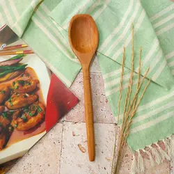 قاشق چوبی دستساز بارلی مناسب پخت و پز و آجیل خوری چوب توسکا 27 سانتی کد bar0214