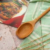 قاشق چوبی دستساز بارلی مناسب پخت و پز و آجیل خوری چوب توسکا 27 سانتی کد bar0214