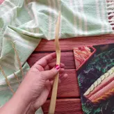 قاشق آجیل خوری و فینگرفود چوبی دستساز بارلی ست دوتایی چوب افرا 14 سانتی کد bar0184
