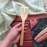 قاشق آجیل خوری و فینگرفود چوبی دستساز بارلی ست دوتایی چوب افرا 14 سانتی کد bar0184