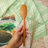 قاشق چوبی دستساز بارلی مدل توپکی دسته خشتی 27 سانتی چوب گردو کد bar0207