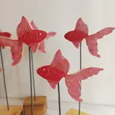 کفگیر چوبی دستساز بارلی تخت و باریک چوب بلوط 24 سانتی کد bar0196