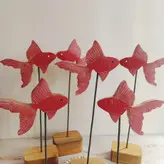 کفگیر چوبی دستساز بارلی تخت و باریک چوب بلوط 24 سانتی کد bar0196