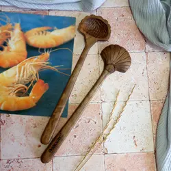 قاشق آجیل خوری چوبی دستساز بارلی(1عددی) کد bar0268 چوب گردو 13 سانتی